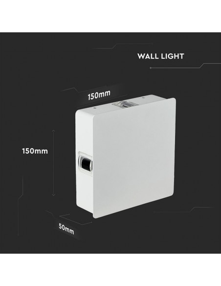 218210-Lampada LED da Muro Quadrato  LM/W Colore Bianco  -2