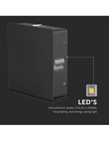 218211-Lampada LED da Muro Quadrato  LM/W Colore Nero  -5