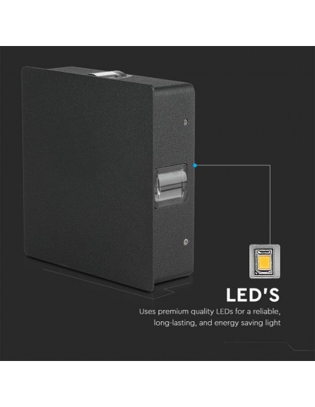 218211-Lampada LED da Muro Quadrato  LM/W Colore Nero  -5