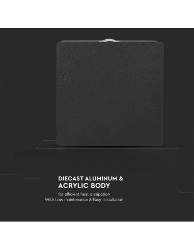 Lampada LED da Muro Quadrato 4W...