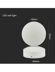 218217-Lampada LED da Muro Arrotondata  LM/W Fascio Luminoso a  Colore Bianco  -1 2