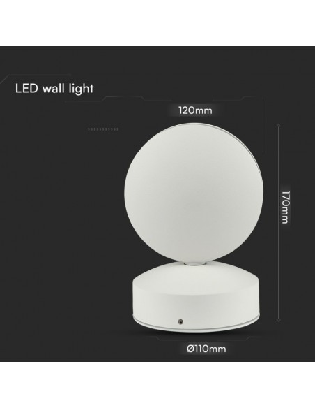 218217-Lampada LED da Muro Arrotondata  LM/W Fascio Luminoso a  Colore Bianco  -2