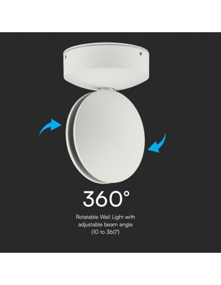 218217-Lampada LED da Muro Arrotondata  LM/W Fascio Luminoso a  Colore Bianco  -7