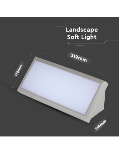 218237-Lampada LED da Muro Angolare  Colore Grigio Chiaro  -2