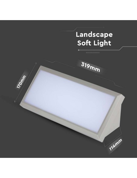 218237-Lampada LED da Muro Angolare  Colore Grigio Chiaro  -2