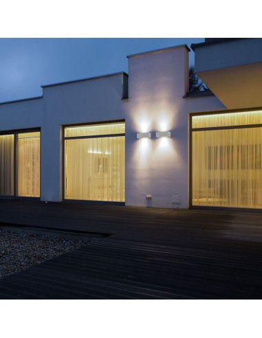 218239-Lampada LED da Muro Rettangolare  Doppio Fascio Luminoso Colore Grigio  -4