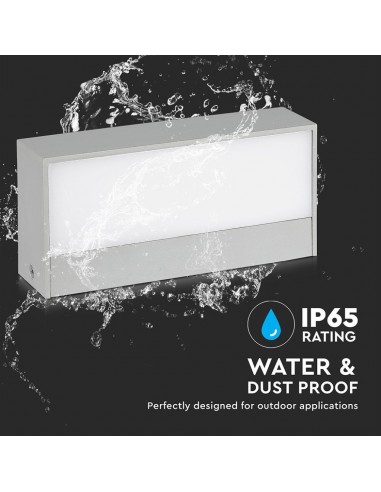 218239-Lampada LED da Muro Rettangolare  Doppio Fascio Luminoso Colore Grigio  -7
