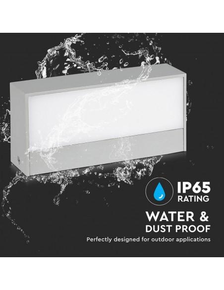 218240-Lampada LED da Muro Rettangolare  Doppio Fascio Luminoso Colore Grigio  -7