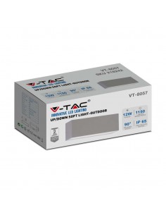 218242-Lampada LED da Muro Rettangolare  Doppio Fascio Luminoso Colore Grigio  -1 2