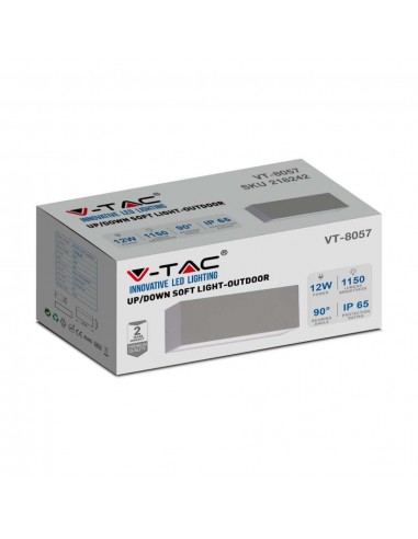 218242-Lampada LED da Muro Rettangolare  Doppio Fascio Luminoso Colore Grigio  -2