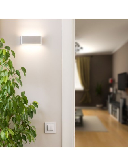 218243-Lampada LED da Muro Rettangolare  Doppio Fascio Luminoso Colore Grigio  -4