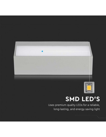 218243-Lampada LED da Muro Rettangolare  Doppio Fascio Luminoso Colore Grigio  -6
