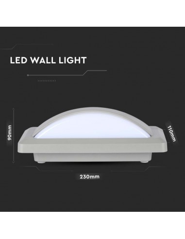 218246-Lampada LED da Muro Rettangolare  Colore Grigio  -3
