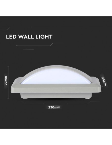 218246-Lampada LED da Muro Rettangolare  Colore Grigio  -3