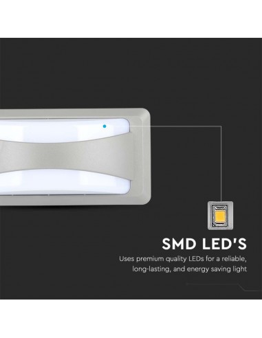 218246-Lampada LED da Muro Rettangolare  Colore Grigio  -6