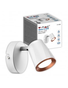 218250-Faretto LED da Muro  con Testa Orientabile Colore Bianco  IP-1