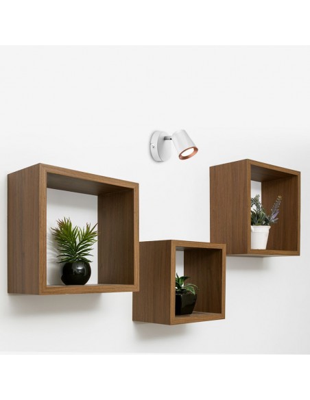 218252-Faretto LED da Muro  con Testa Orientabile Colore Bianco  IP-4