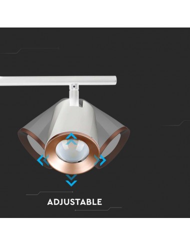 218254-Faretto LED da Muro Doppio  con Testa Orientabile Colore Bianco  IP-7