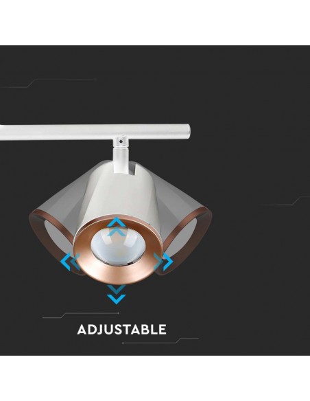 218254-Faretto LED da Muro Doppio  con Testa Orientabile Colore Bianco  IP-7