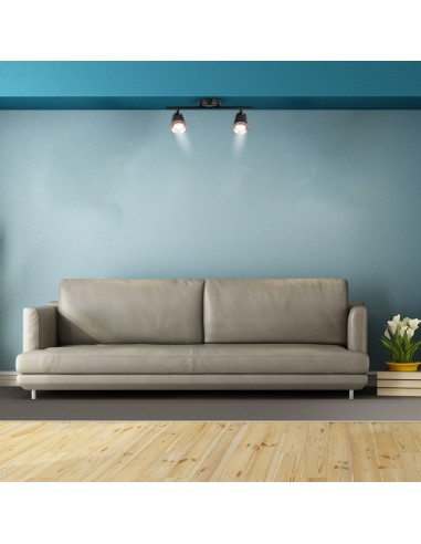 218255-Faretto LED da Muro Doppio  con Testa Orientabile Colore Nero  IP-5