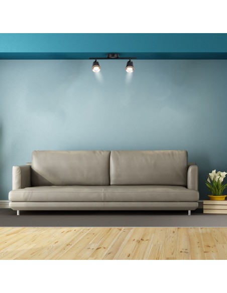 218255-Faretto LED da Muro Doppio  con Testa Orientabile Colore Nero  IP-5