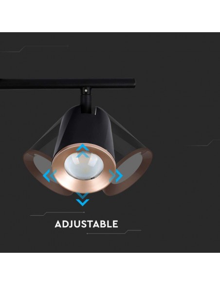 218255-Faretto LED da Muro Doppio  con Testa Orientabile Colore Nero  IP-7