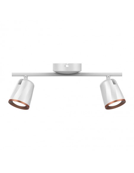 218256-Faretto LED da Muro Doppio  con Testa Orientabile Colore Bianco  IP-1