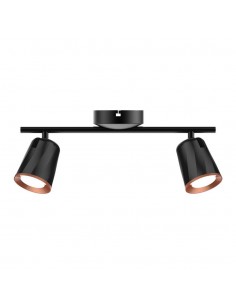 218257-Faretto LED da Muro Doppio  con Testa Orientabile Colore Nero  IP-1