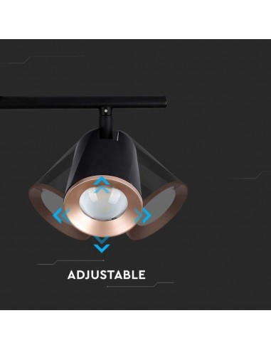 218257-Faretto LED da Muro Doppio  con Testa Orientabile Colore Nero  IP-7