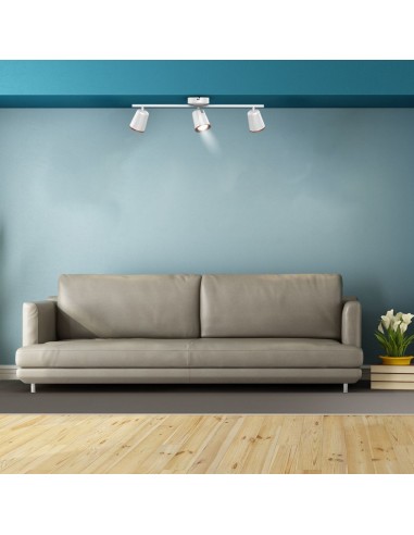 218258-Faretto LED da Muro Triplo  con Testa Orientabile Colore Bianco  IP-4