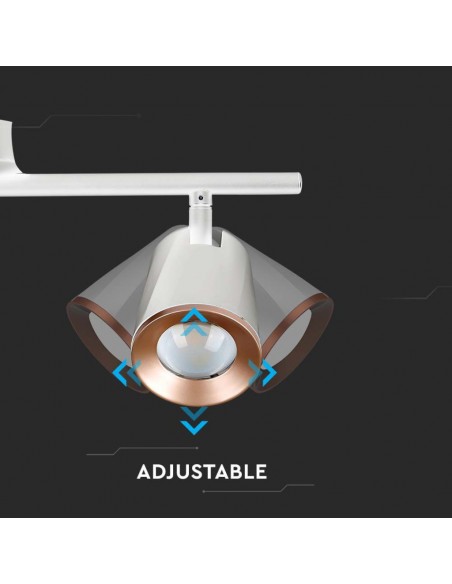 218258-Faretto LED da Muro Triplo  con Testa Orientabile Colore Bianco  IP-7