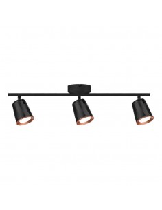 218259-Faretto LED da Muro Triplo  con Testa Orientabile Colore Nero  IP-1