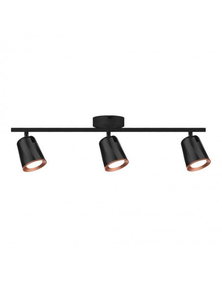 218259-Faretto LED da Muro Triplo  con Testa Orientabile Colore Nero  IP-1