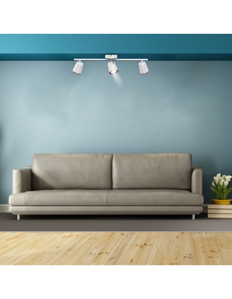 218260-Faretto LED da Muro Triplo  con Testa Orientabile Colore Bianco  IP-4