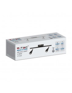 218266-Faretto LED da Muro Doppio  con Testa Orientabile Colore Bianco  IP-1 2