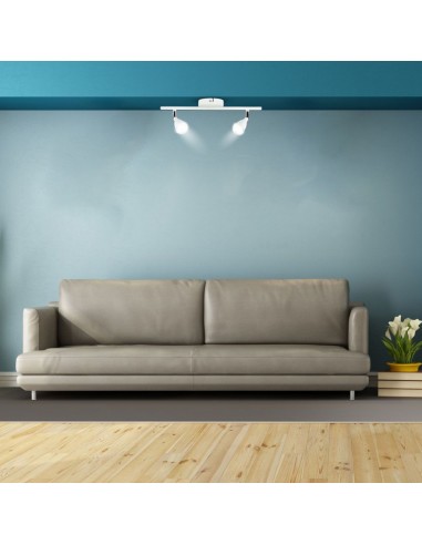 218266-Faretto LED da Muro Doppio  con Testa Orientabile Colore Bianco  IP-4