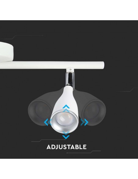 218266-Faretto LED da Muro Doppio  con Testa Orientabile Colore Bianco  IP-7