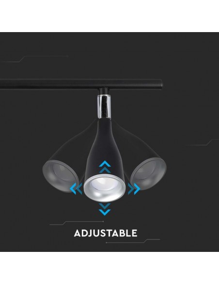 Faretto LED da Muro Doppio 9W con Testa Orientabile Nero 4000K IP20