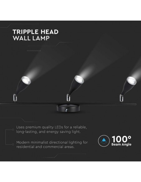 218271-Faretto LED da Muro Triplo -6