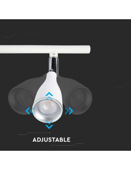 Faretto LED da Muro Triplo 13,5W con Testa Orientabile Bianco 4000K IP20