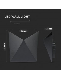 218282-Lampada LED da Muro a Tasca  LM/W Colore Nero  -1 2