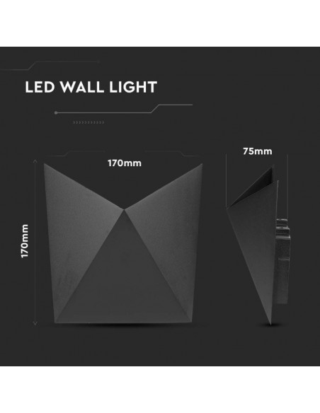 218283-Lampada LED da Muro a Tasca  LM/W Colore Nero  -3