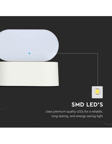 218286-Lampada LED da Muro Ovale  LM/W Colore Bianco con Testa Ruotabile  -6