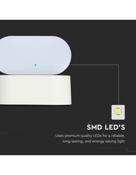 218286-Lampada LED da Muro Ovale  LM/W Colore Bianco con Testa Ruotabile  -6