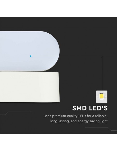 218287-Lampada LED da Muro Ovale  LM/W Colore Bianco con Testa Ruotabile  -6