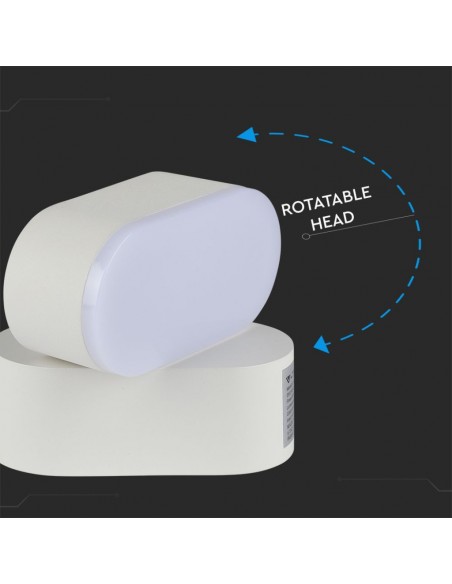 Lampada LED da Muro Ovale 5W 110LM/W Bianco con Testa Ruotabile 4000K IP65