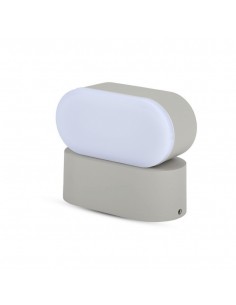 218291-Lampada LED da Muro Ovale  LM/W Colore Grigio con Testa Ruotabile  -1