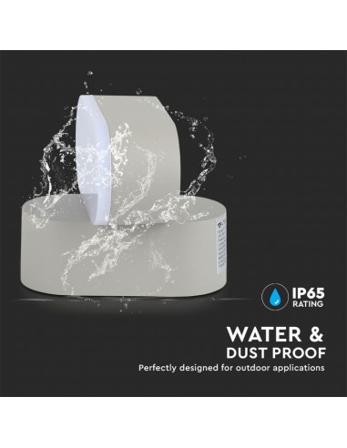 218291-Lampada LED da Muro Ovale  LM/W Colore Grigio con Testa Ruotabile  -7