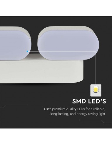 218292-Lampada LED da Muro Ovale  LM/W Colore Bianco con Doppia Testa Ruotabile  -7