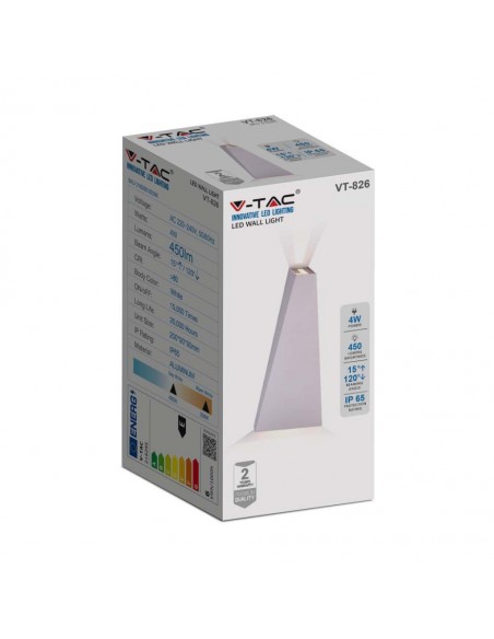 218296-Lampada LED da Muro  LM/W Doppio Fascio Luminoso Colore Bianco  -3